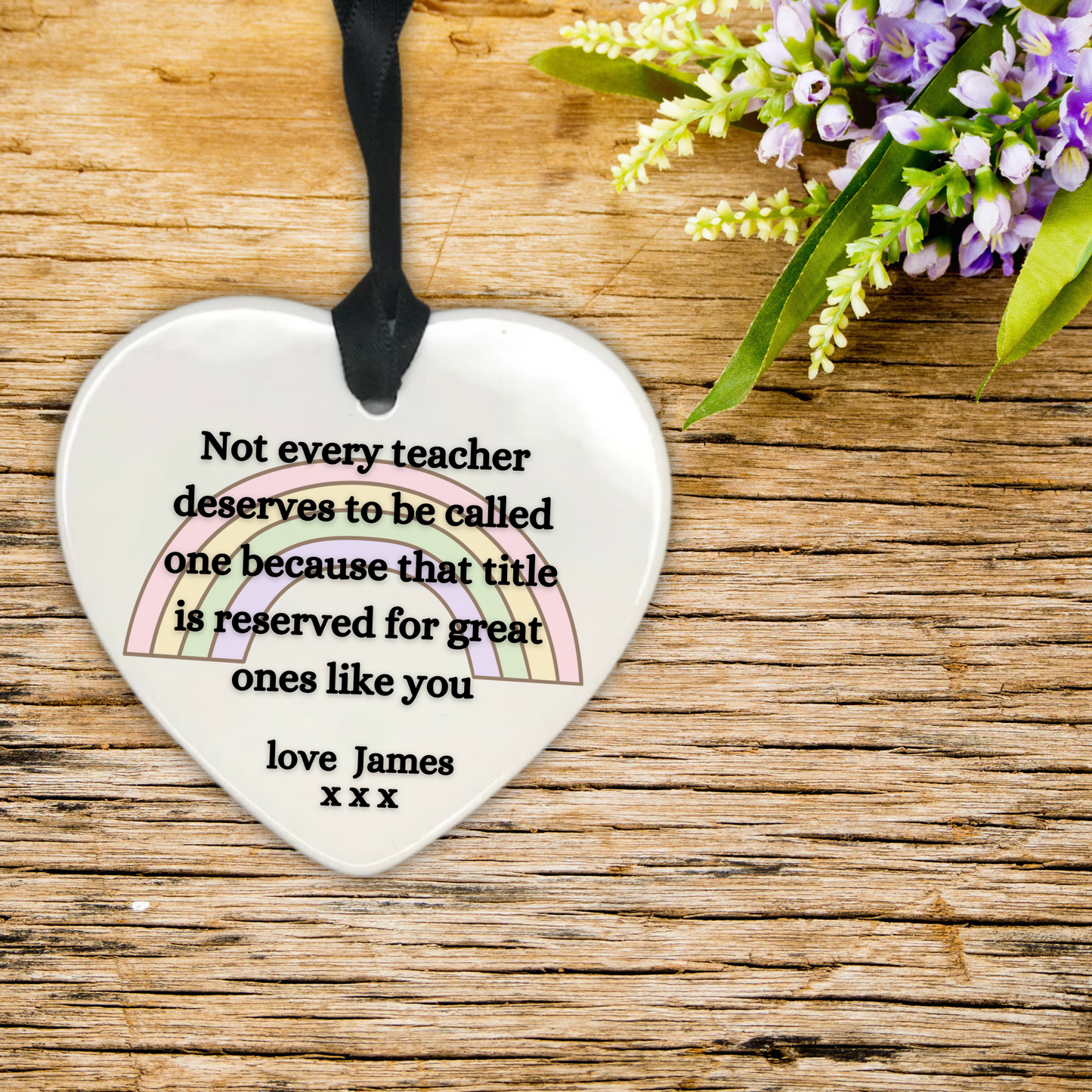 Personalised Teacher Rainbow Ornament