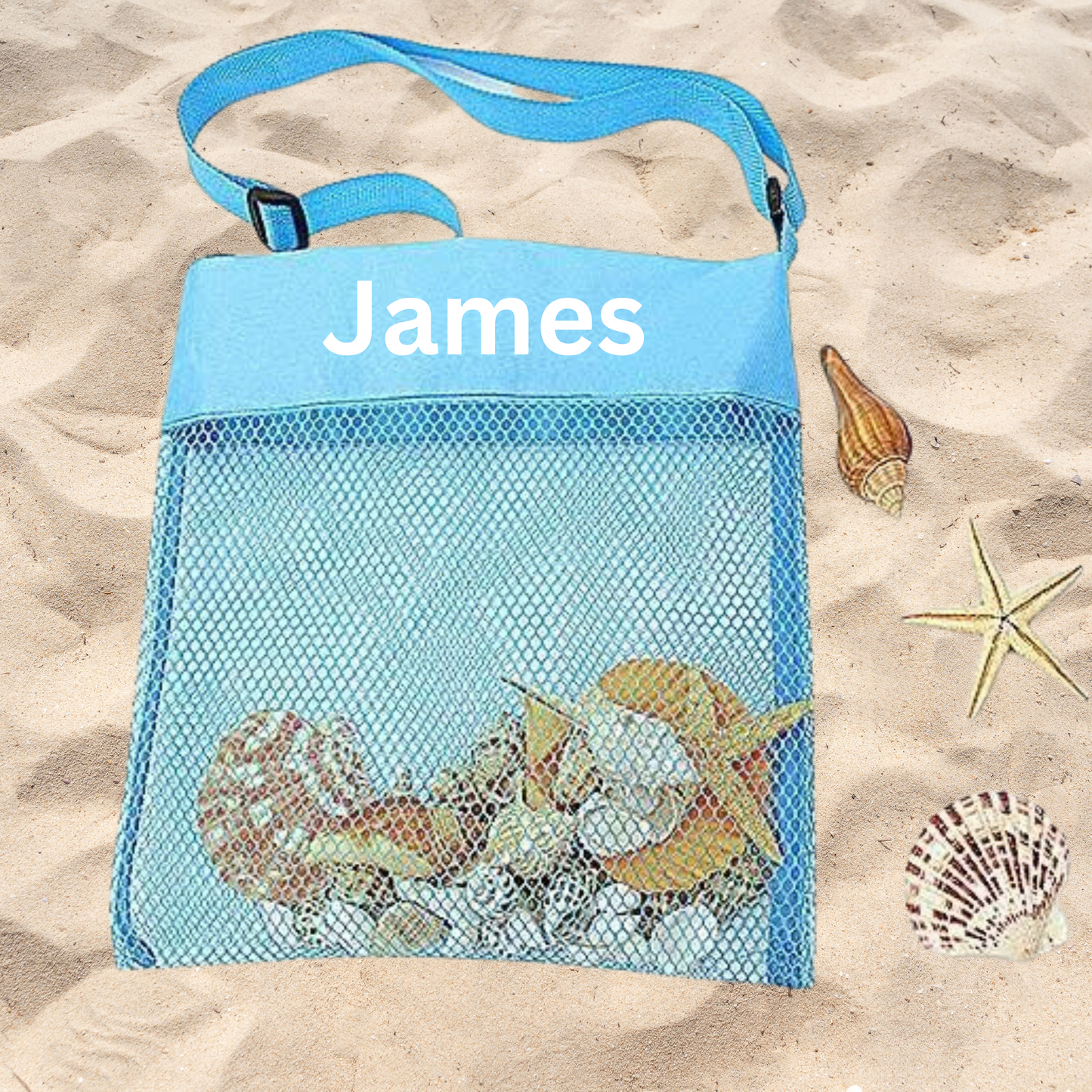 Personalised mesh beach bags