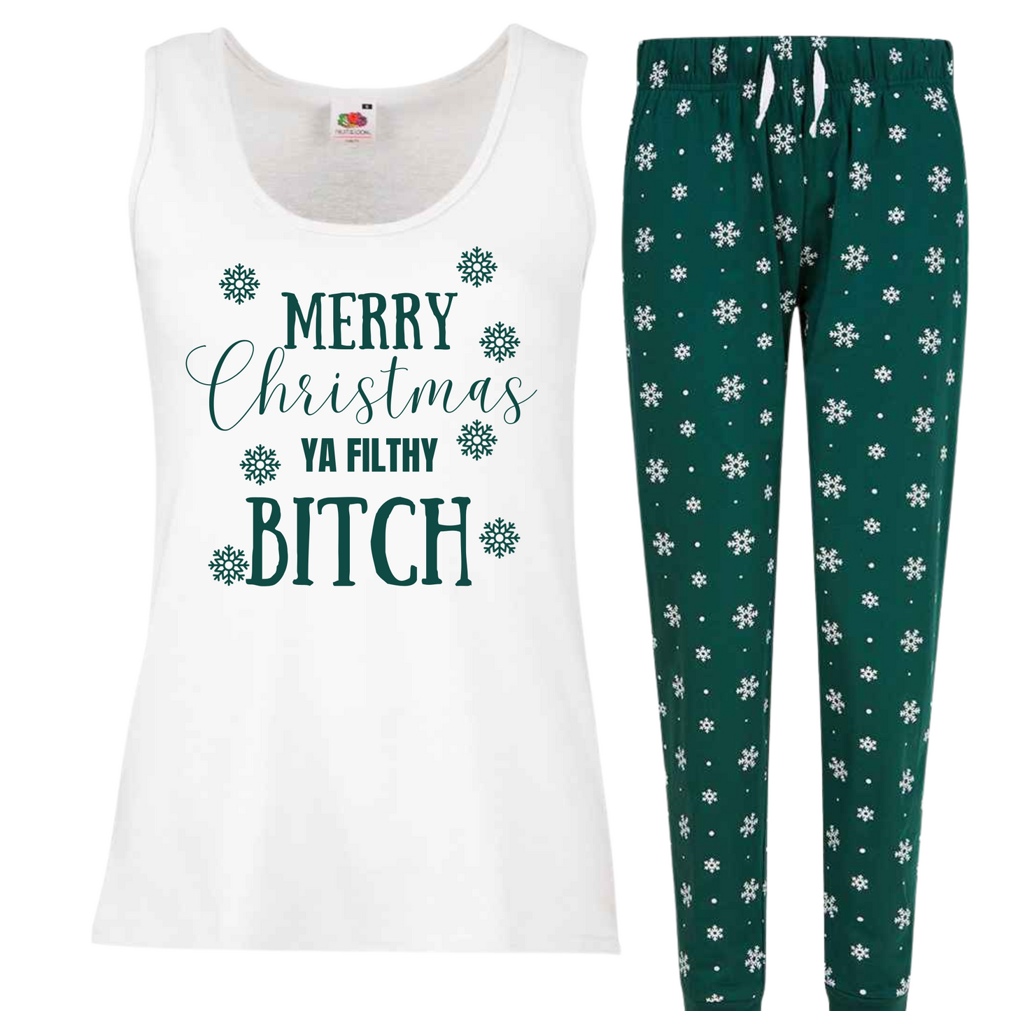 Ladies Sweary Christmas Pyjamas (B word)