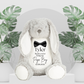 Page Boy Grey Rabbit With Black Bow Tie