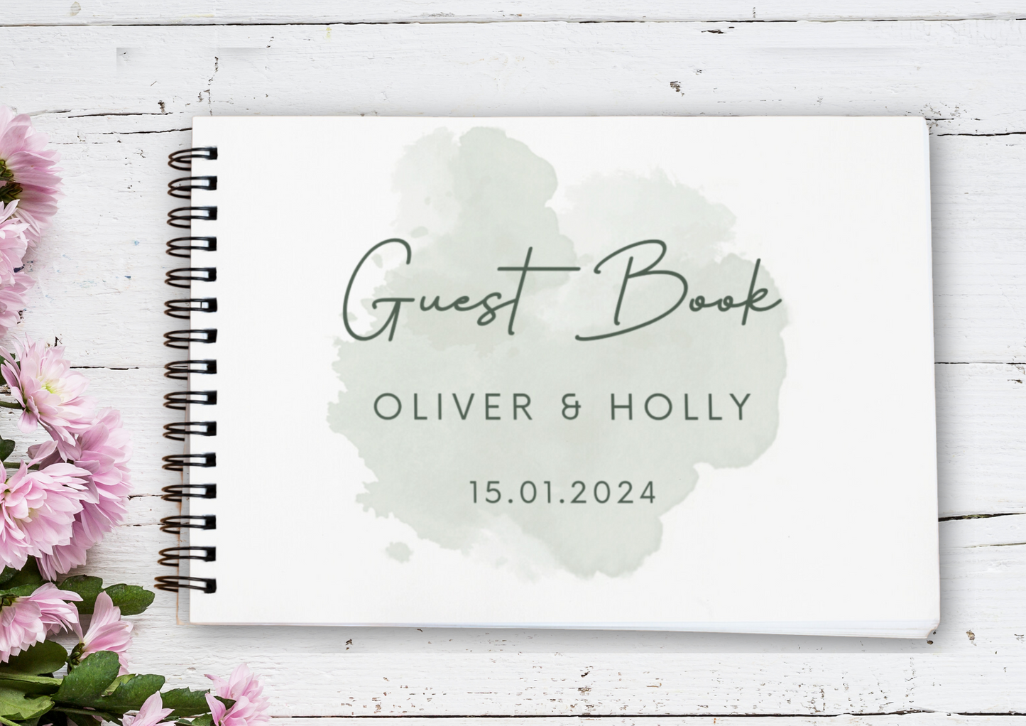 Blue Splash Wedding Guest Book