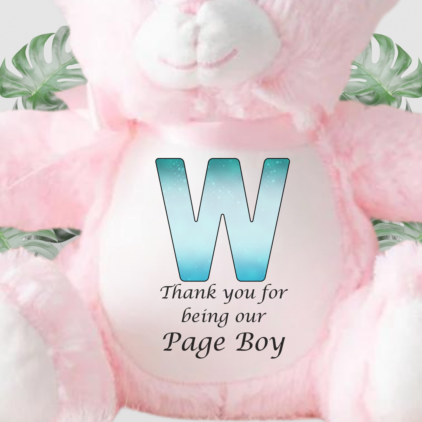 Page Boy Pink Bear With Initial