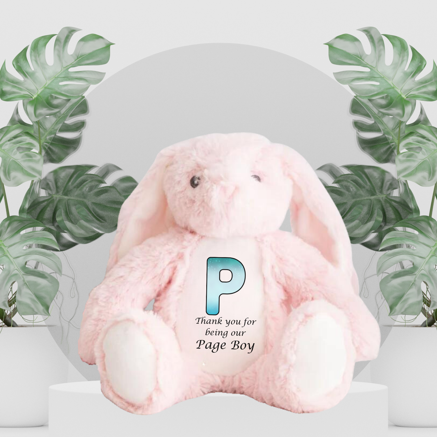 Page Boy Pink Rabbit With Initial