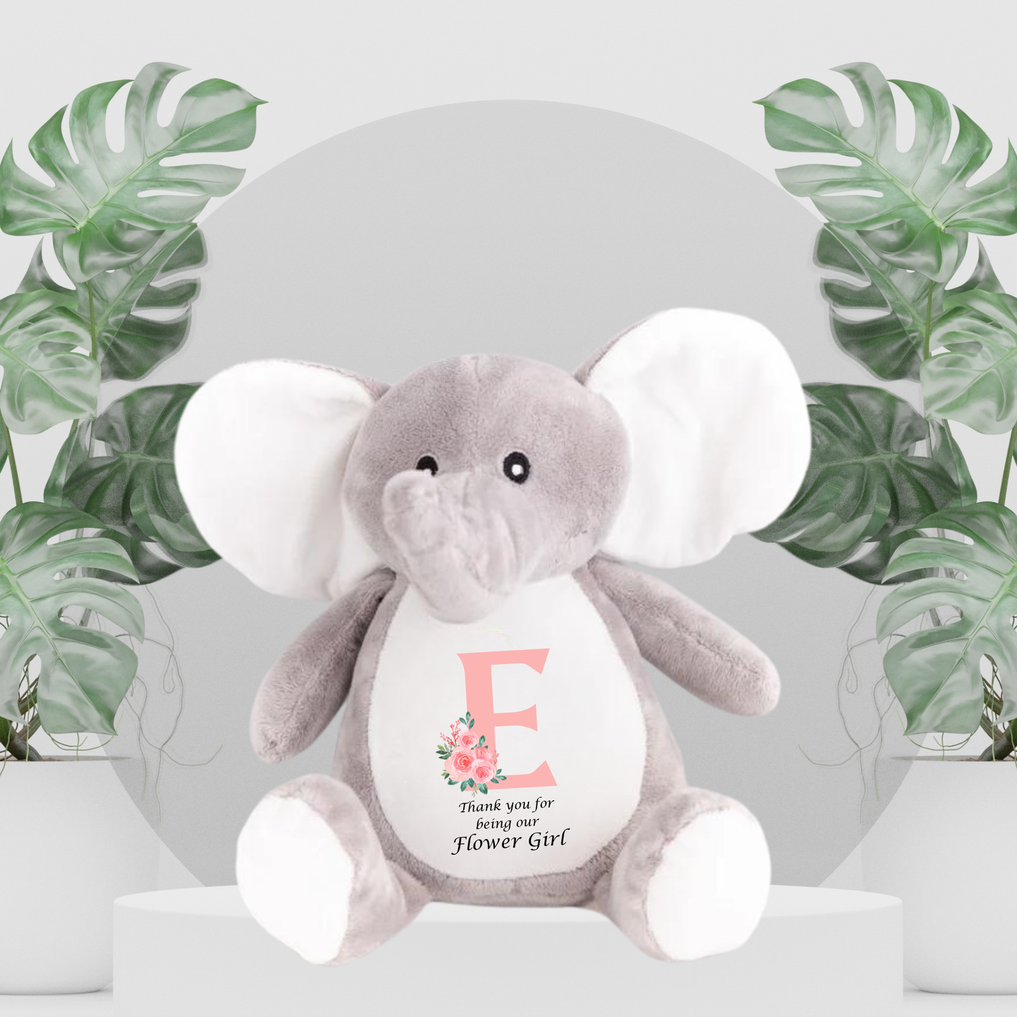 Flower Girl Elephant With Initial