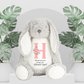 Flower Girl Grey Rabbit With Initial