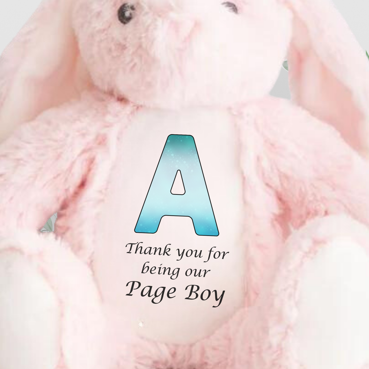 Page Boy Pink Rabbit With Initial