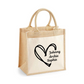 Family names heart pocket tote