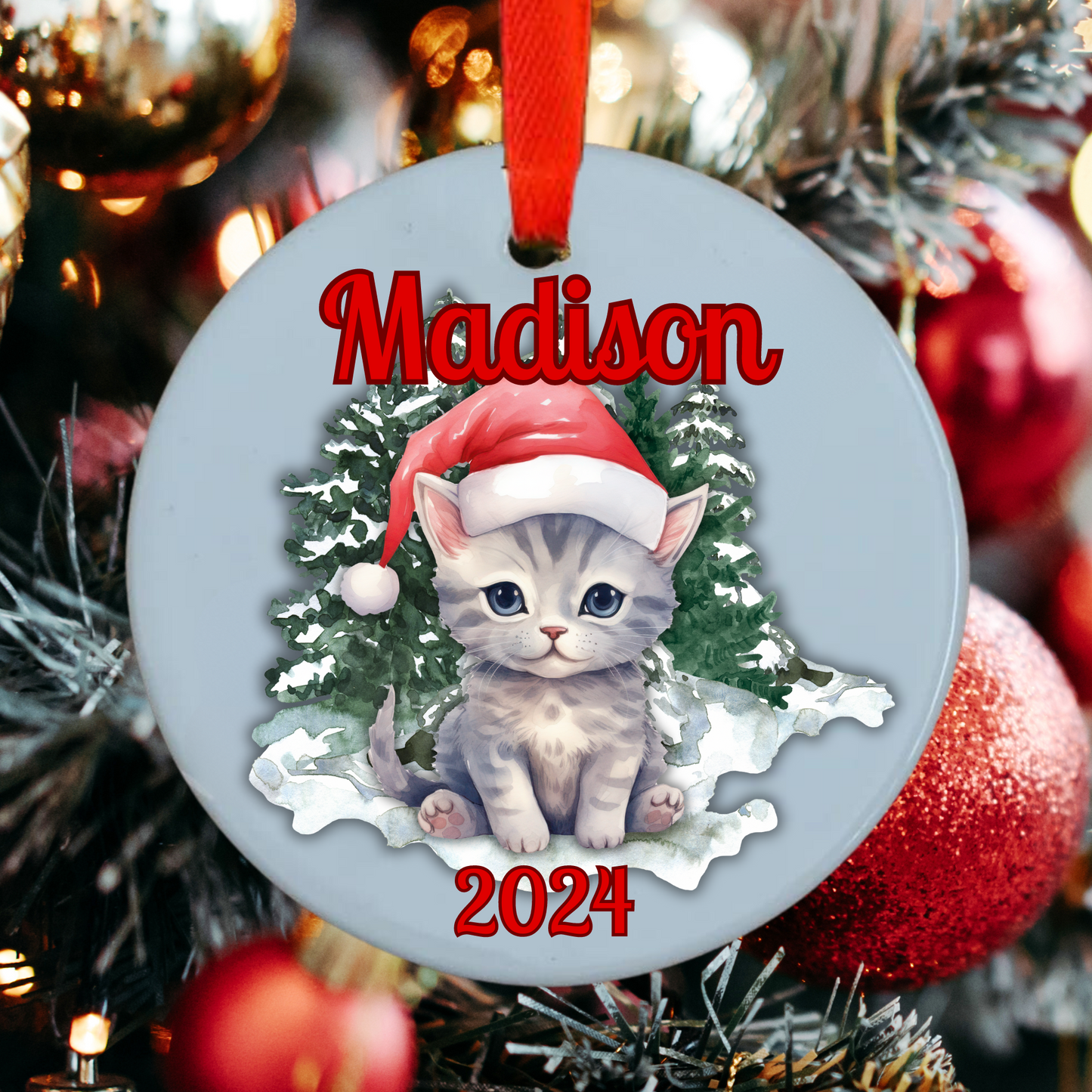 Cat Hanging Christmas Ornament