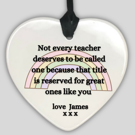 Personalised Teacher Rainbow Ornament