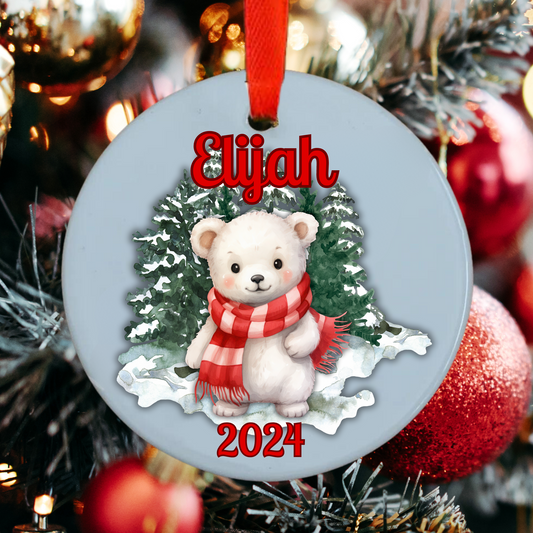 Polar Bear Hanging Christmas Ornament