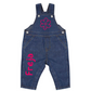 Kids denim dungarees with a flower