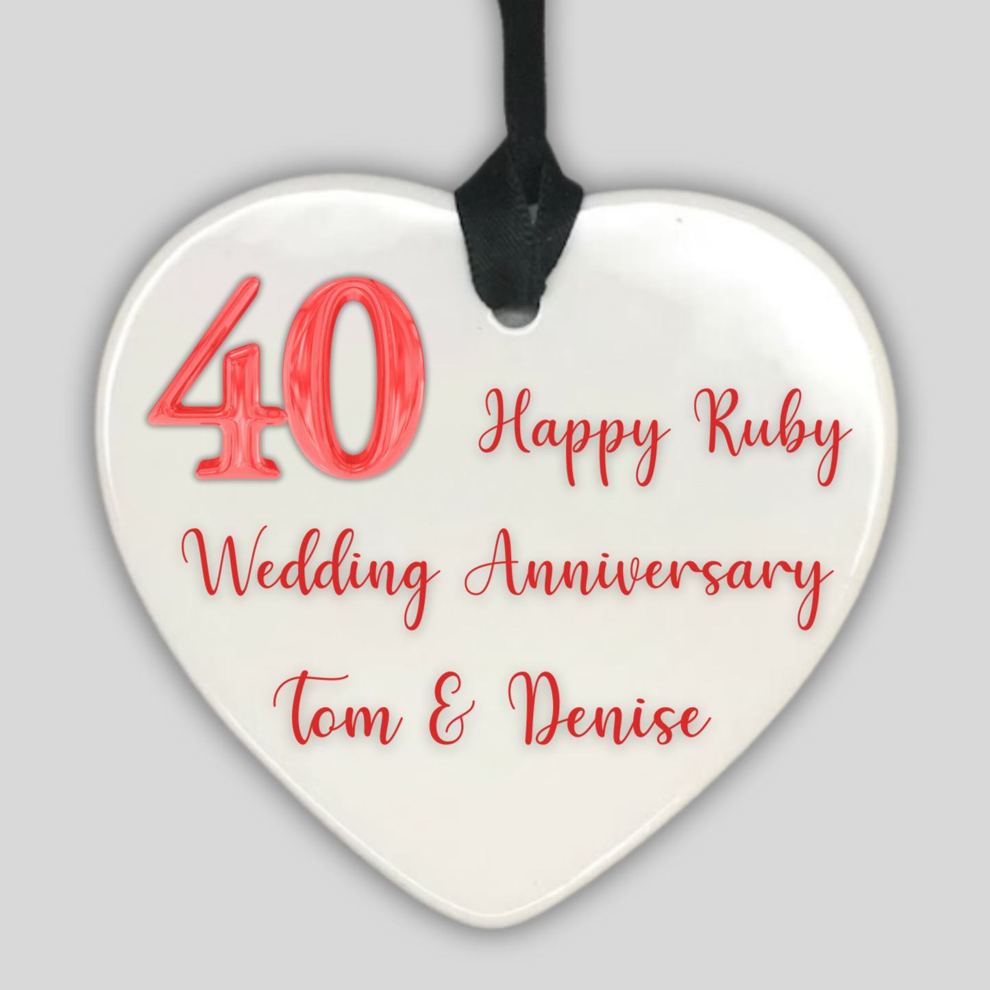 Ruby Wedding Anniversary Hanging Heart