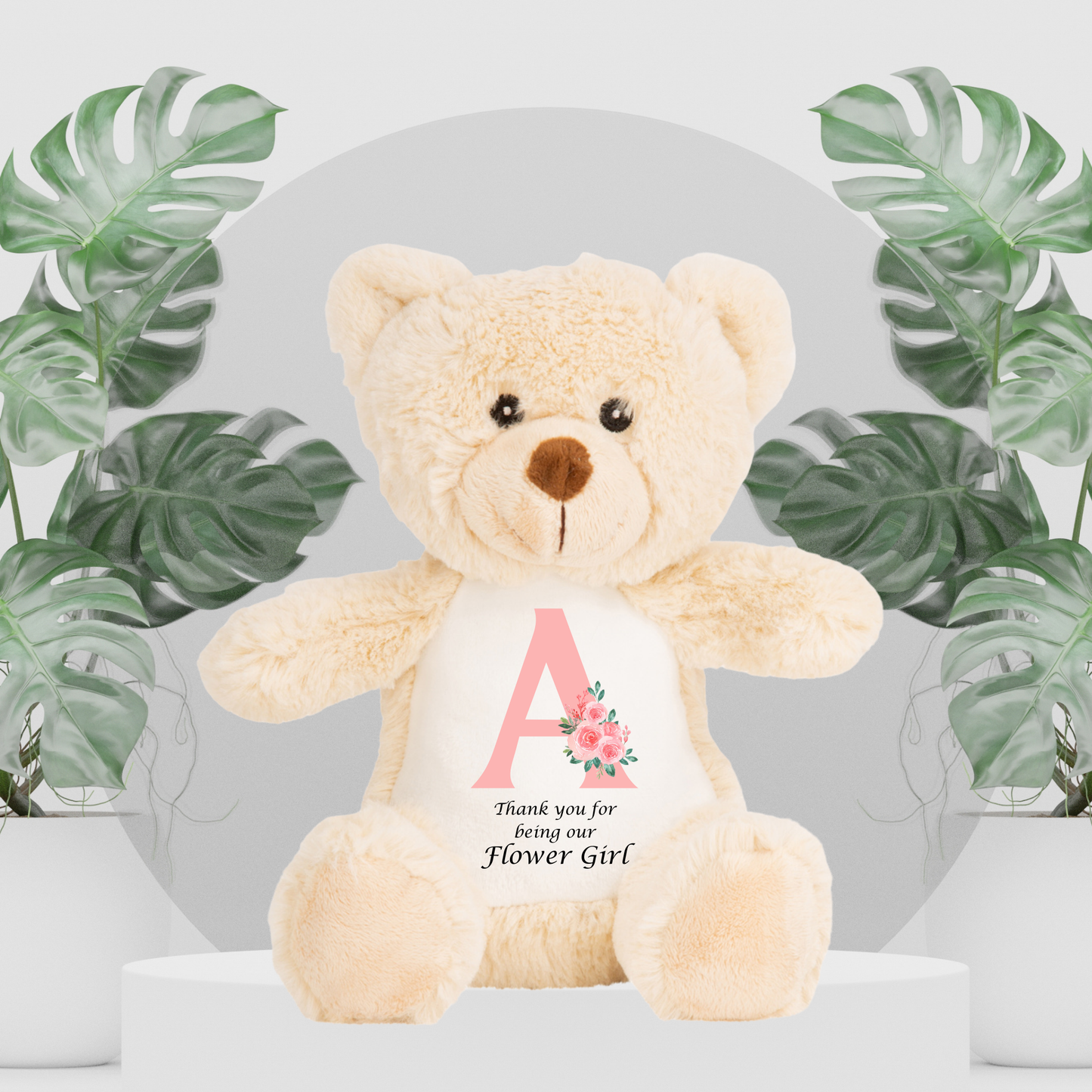 Flower Girl Bear With Initial