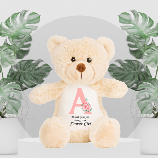 Flower Girl Bear With Initial