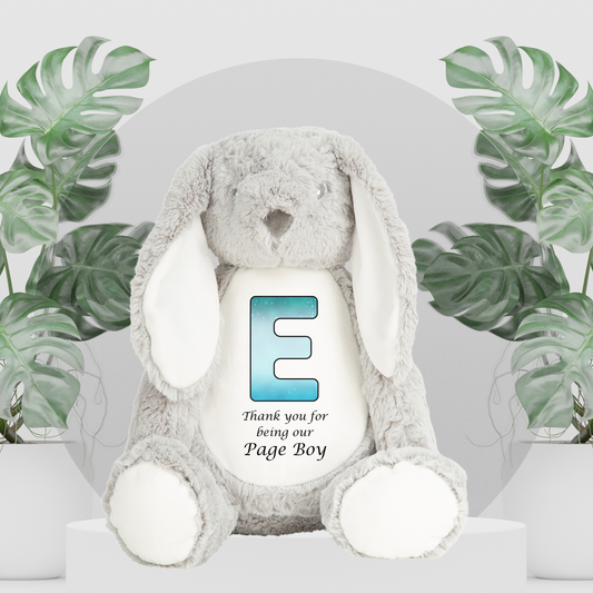 Page Boy Grey Rabbit With Initial