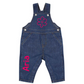 Kids denim dungarees with a flower