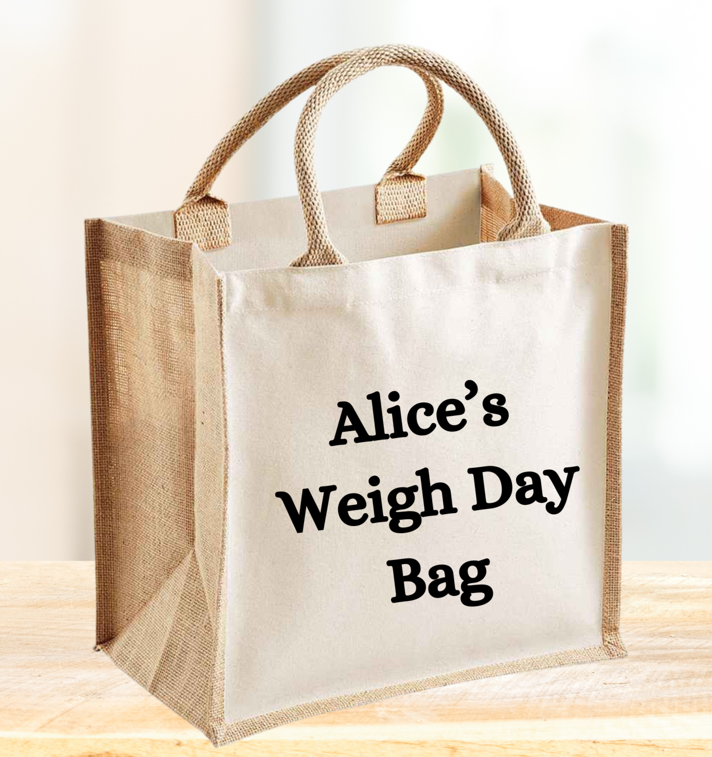 Personalised Weigh Day Bag