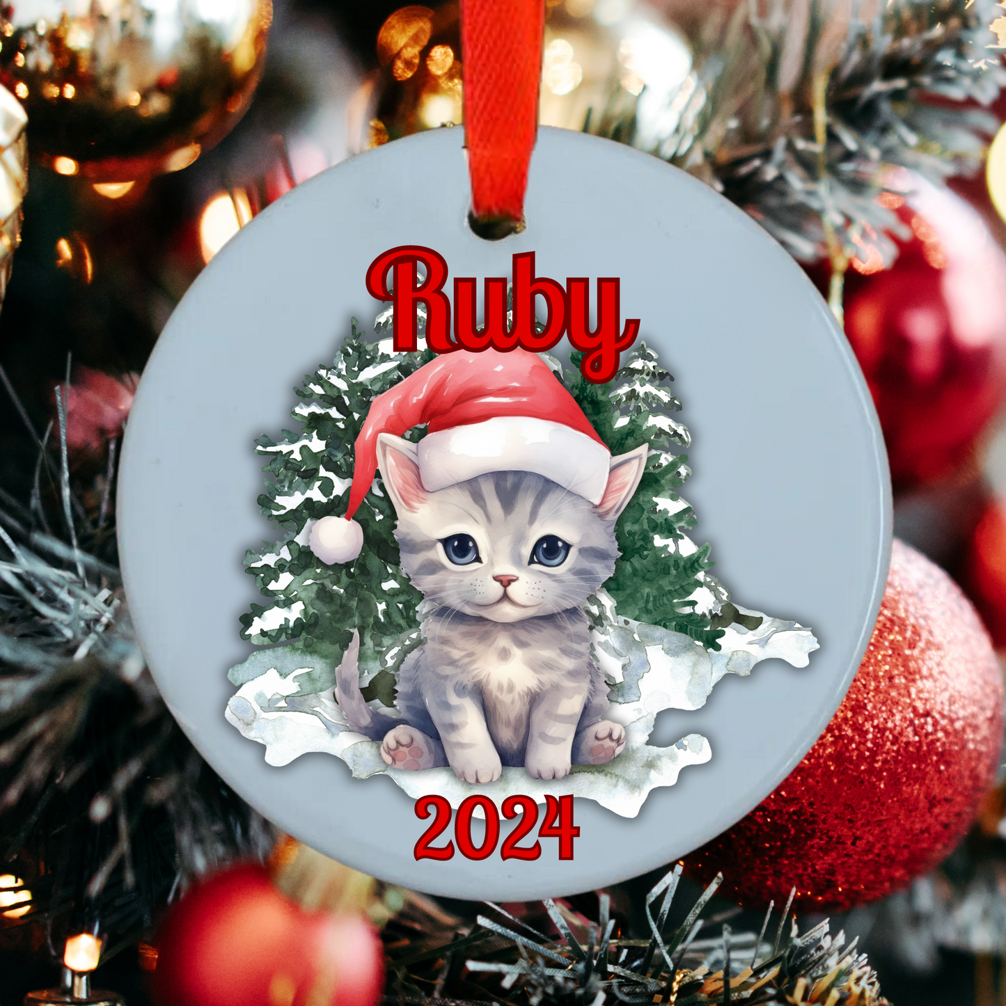 Cat Hanging Christmas Ornament