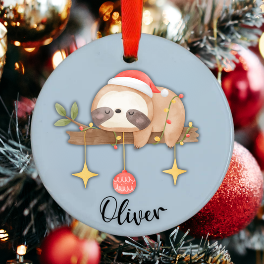 Sloth Hanging Christmas Ornament