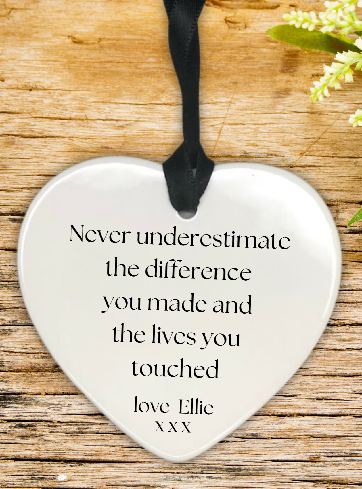 Personalised Teacher Hanging Heart Ornament