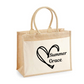 Family names heart pocket tote - Large