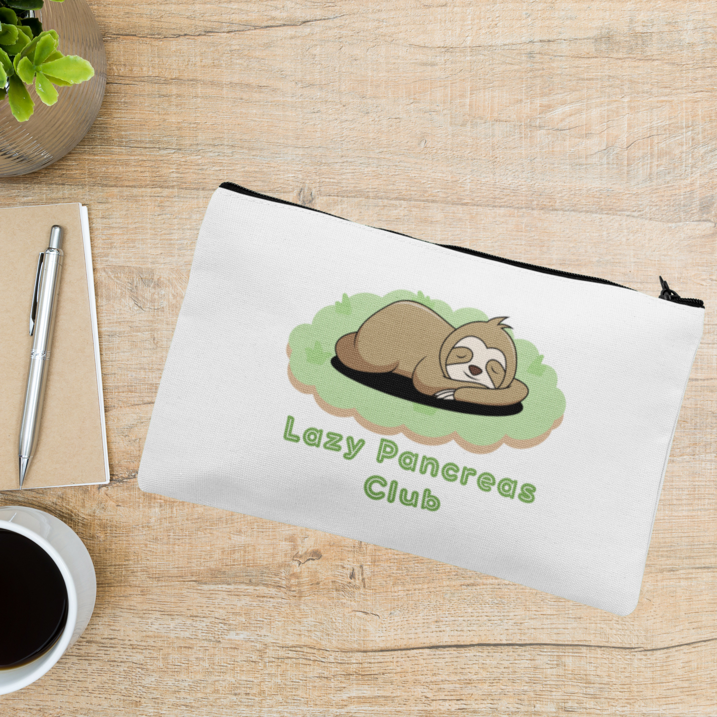 Lazy Pancreas Club Pouch With Sloth