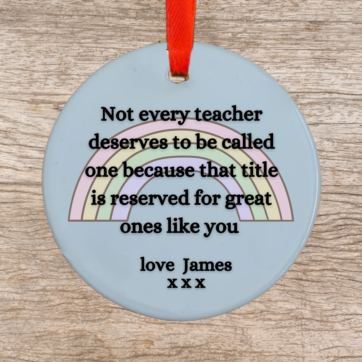Personalised Teacher Rainbow Ornament