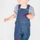 Kids denim dungarees with a flower