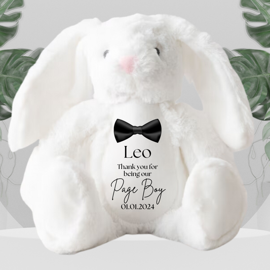 Page Boy White Rabbit With Black Bow Tie