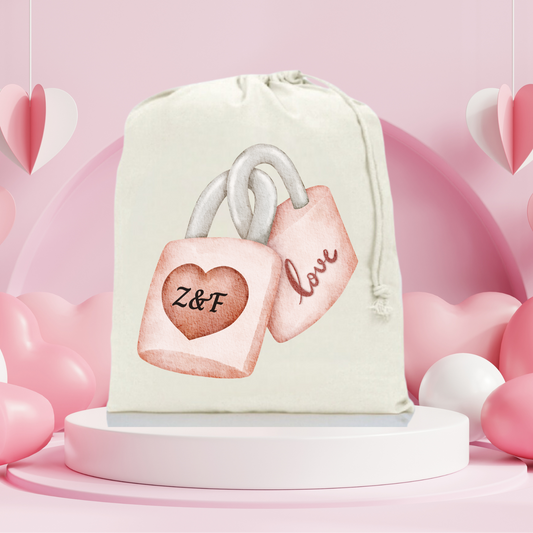 Initialled Lock Valentines Gift Bag