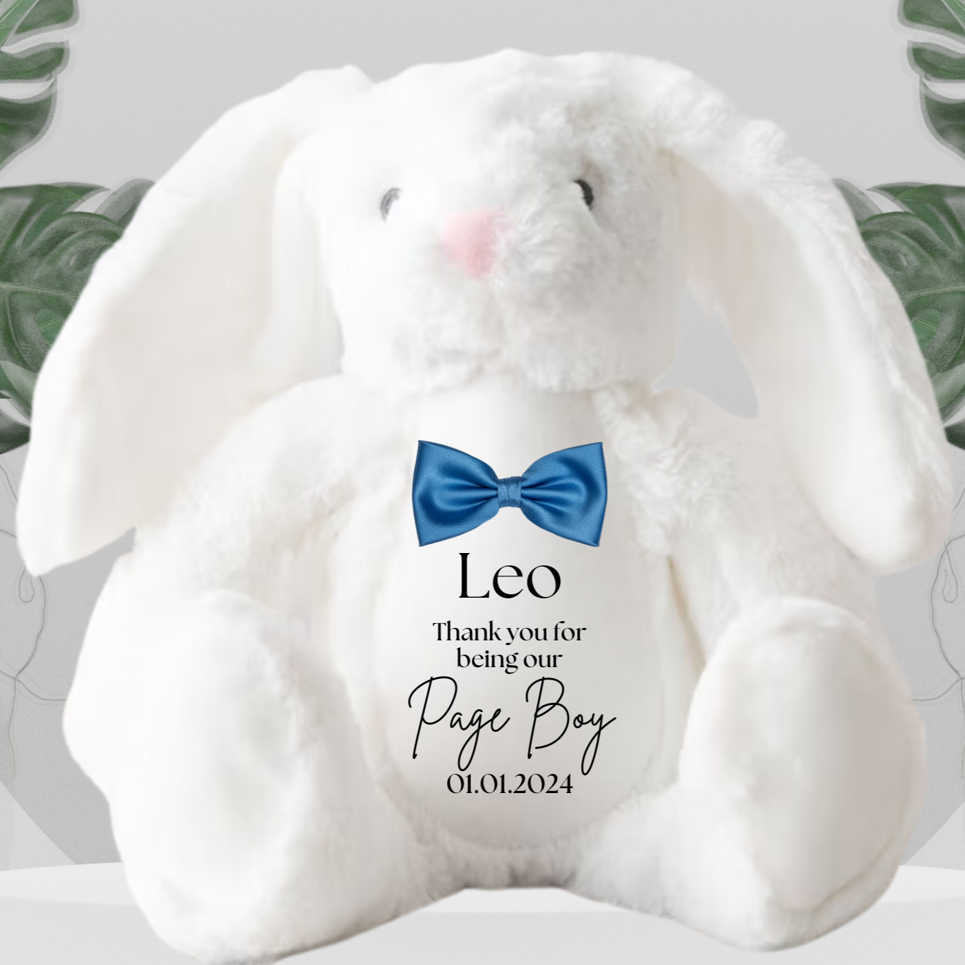 Page Boy White Rabbit With Blue Bow Tie