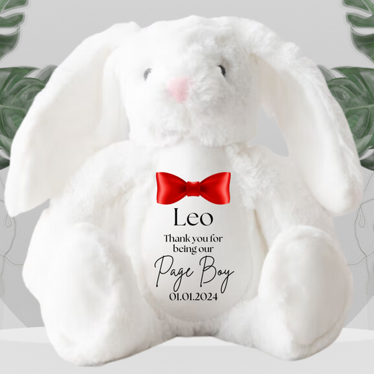 Page Boy White Rabbit With Red Bow Tie