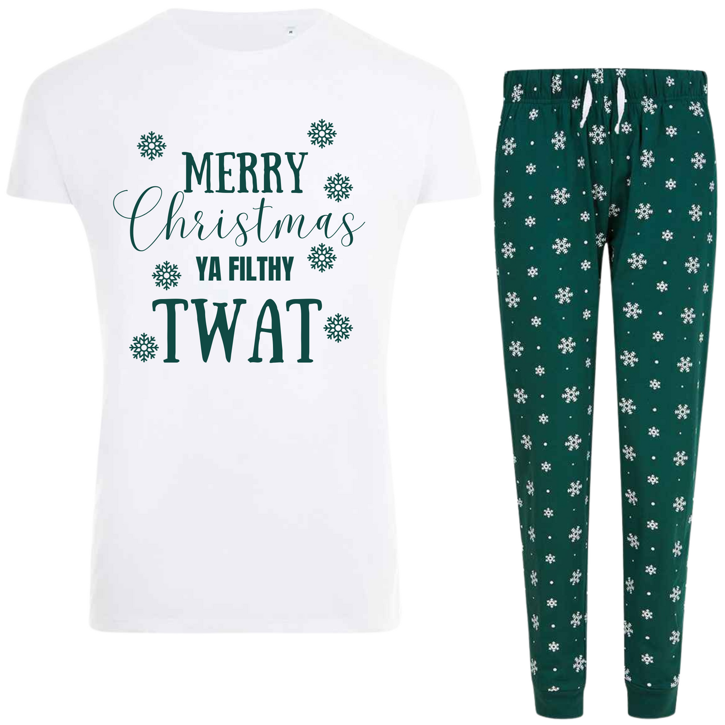 Ladies Sweary Christmas Pyjamas (T word)