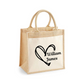 Family names heart pocket tote