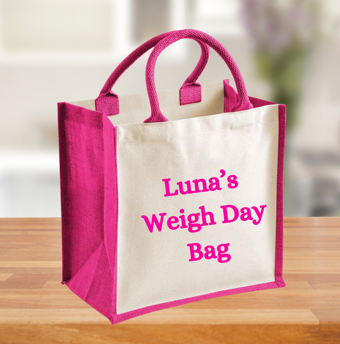 Personalised Weigh Day Bag