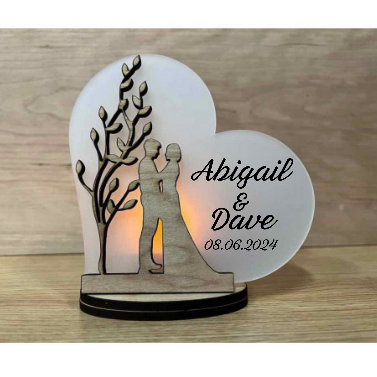 Wedding Couples Battery Tealight Plaque