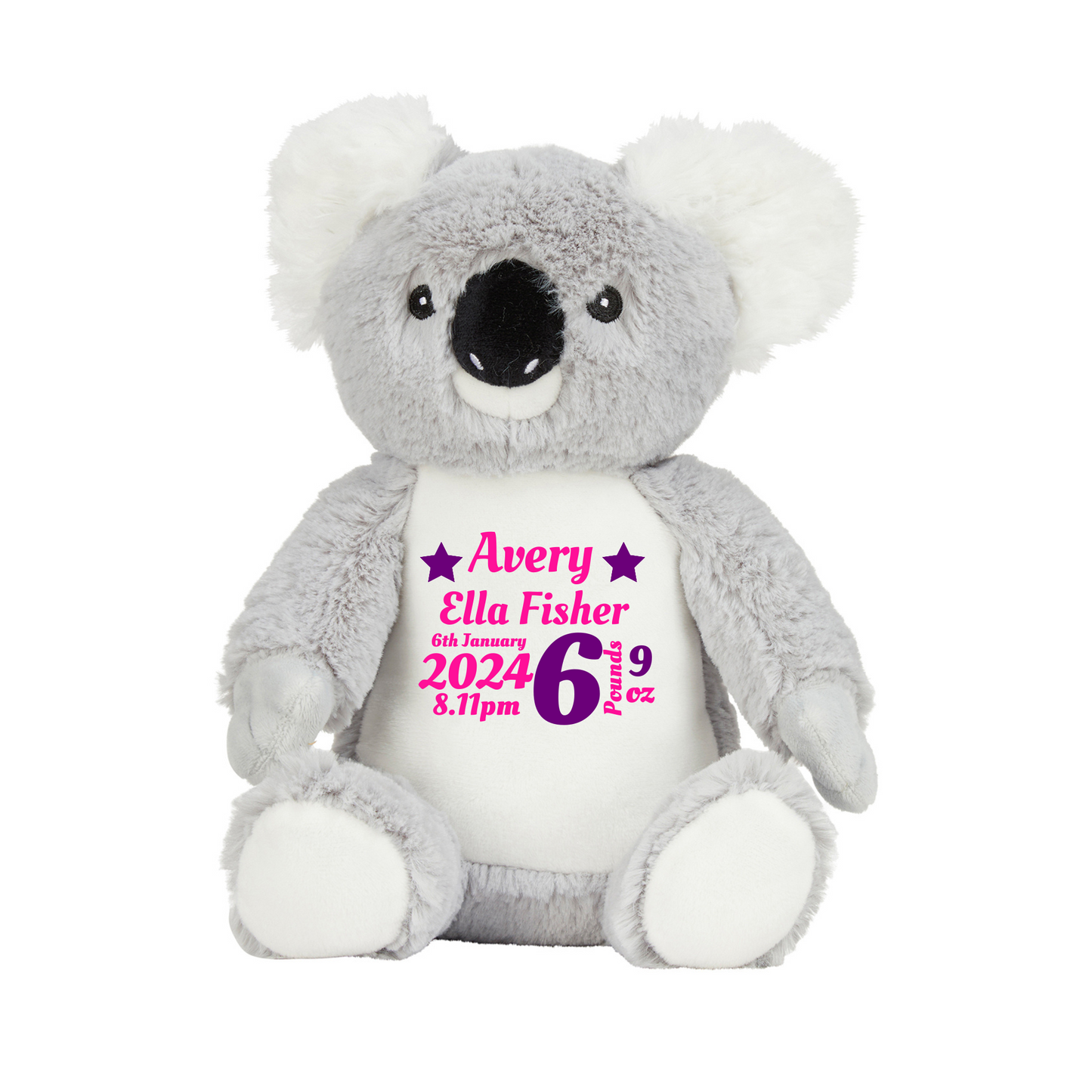 Birth Stats Keepsake Koala