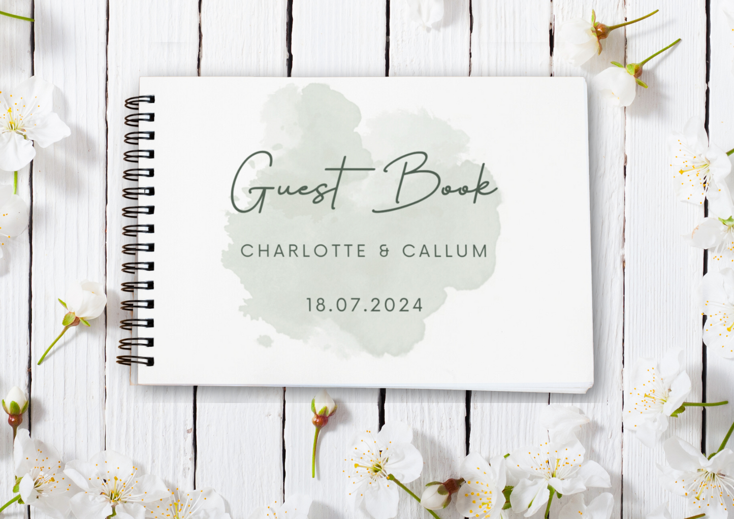 Blue Splash Wedding Guest Book