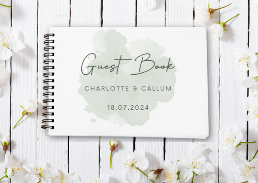 Blue Splash Wedding Guest Book