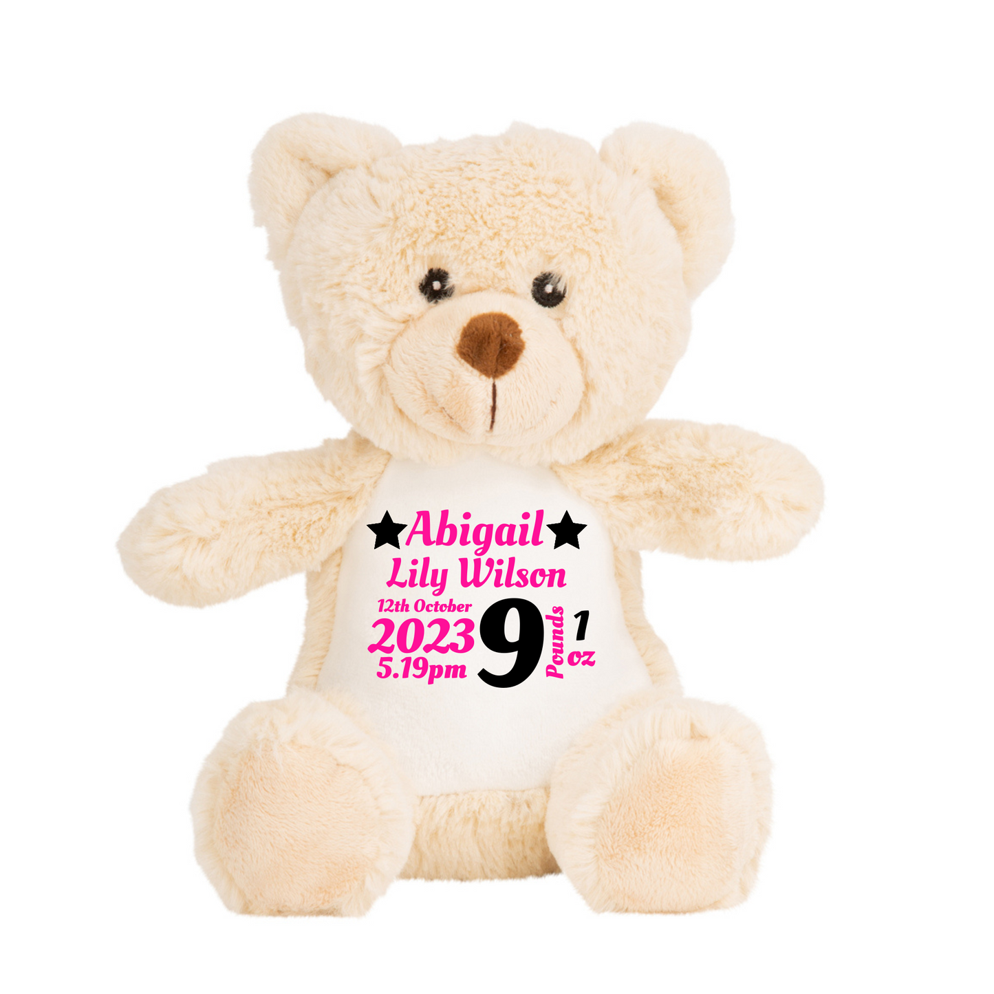 Birth Stats Keepsake Teddy Bear