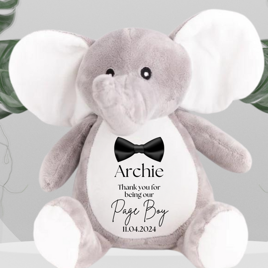 Page Boy Elephant With Black Bow Tie