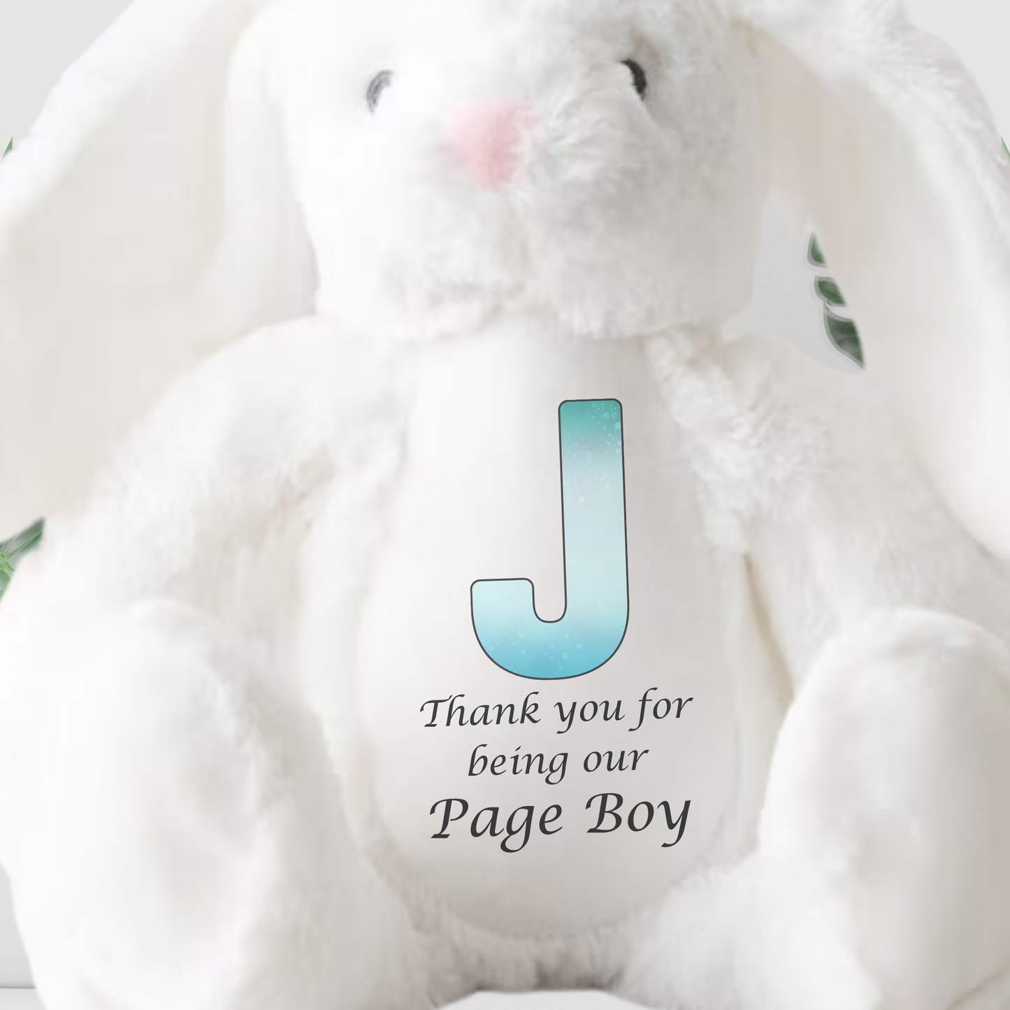 Page Boy White Rabbit With Initial