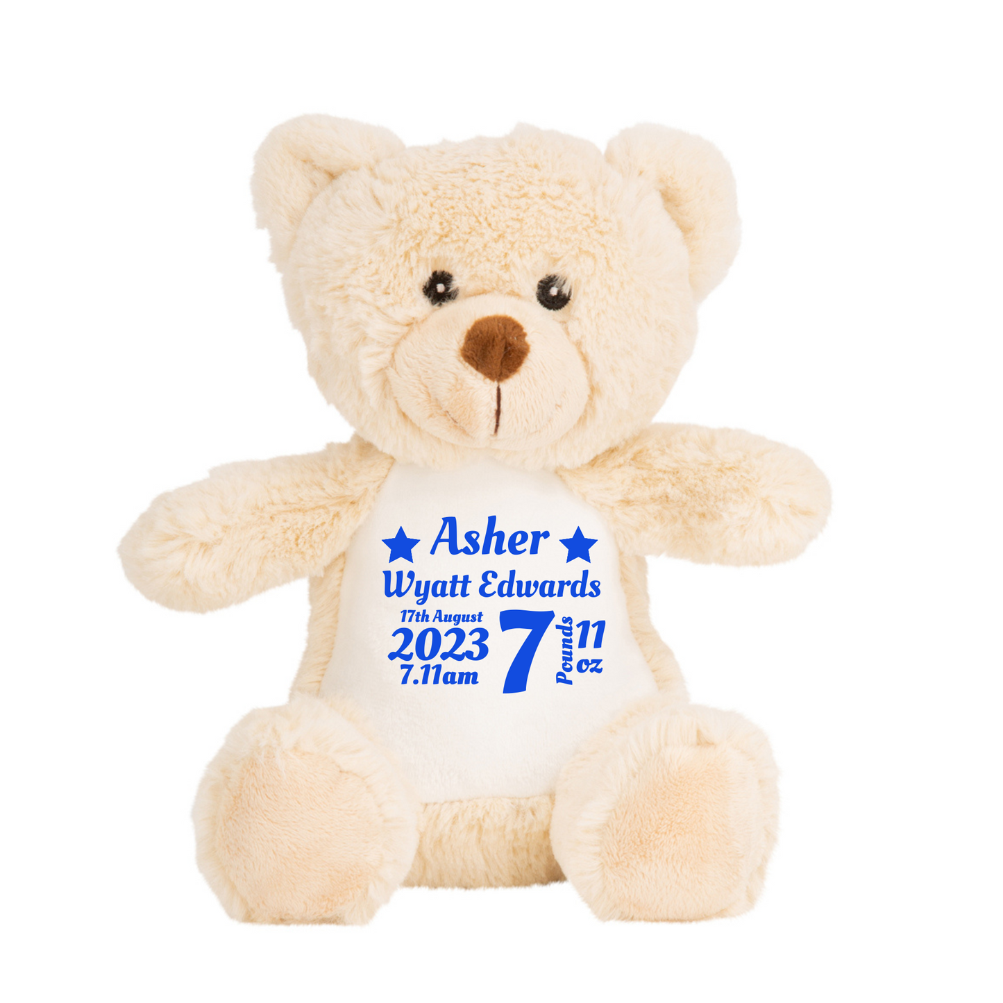 Birth Stats Keepsake Teddy Bear