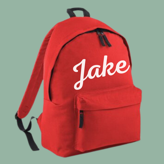 Personalised back to school backpack (script font)