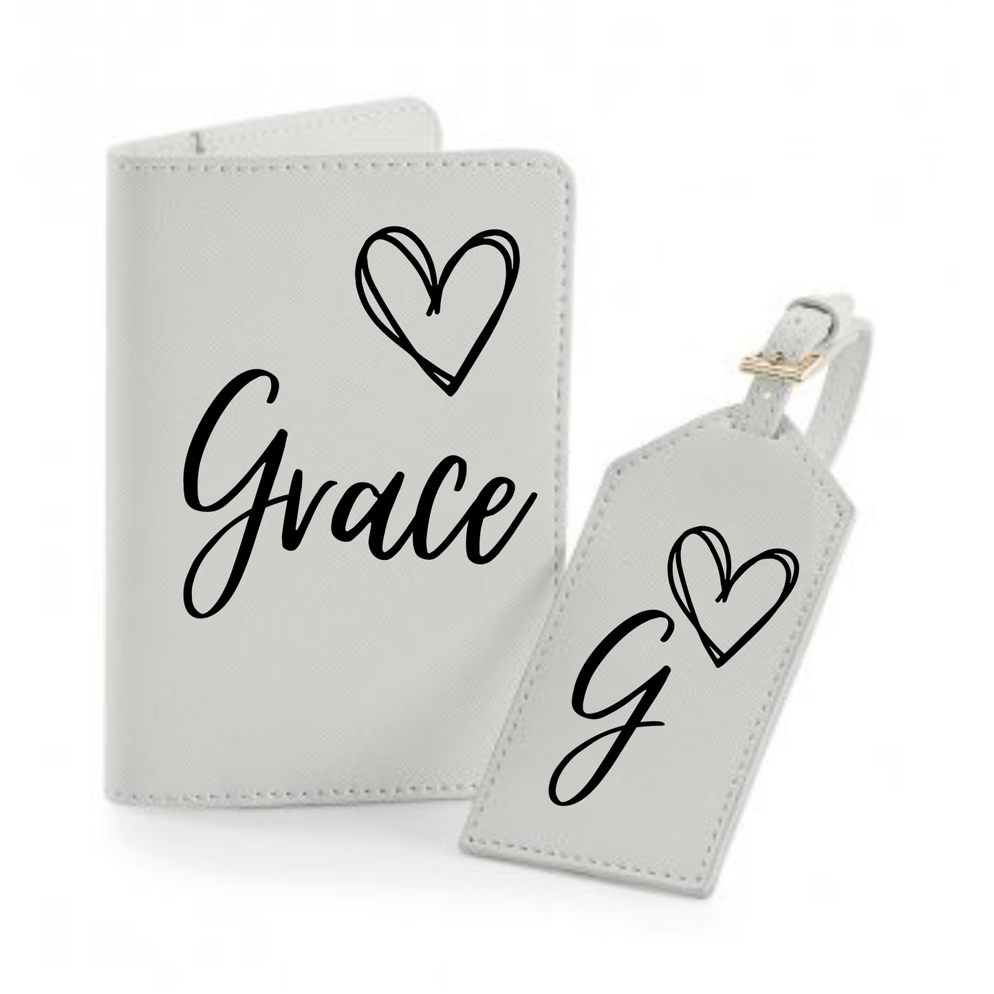 Personalised passport holder travel set