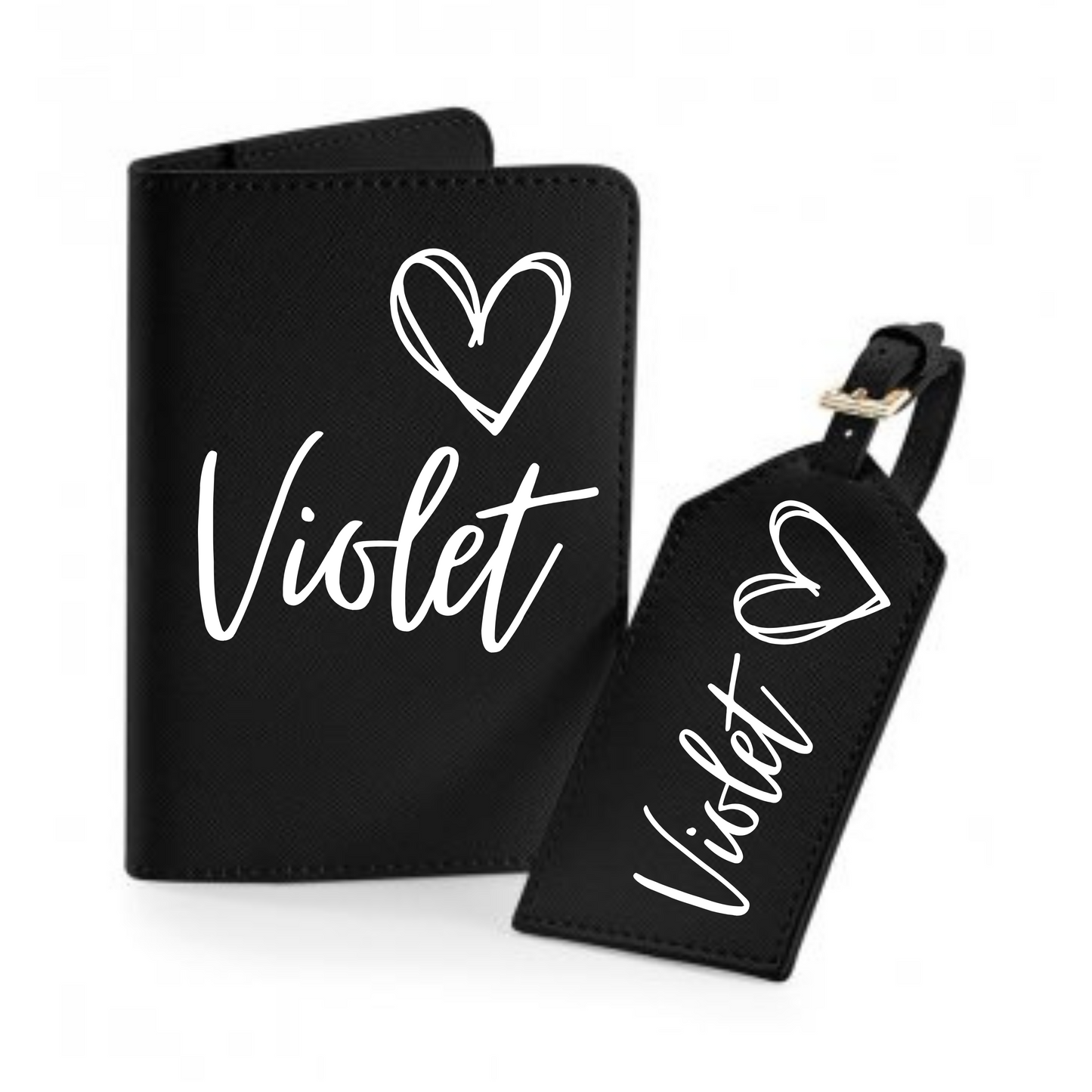 Personalised passport holder travel set