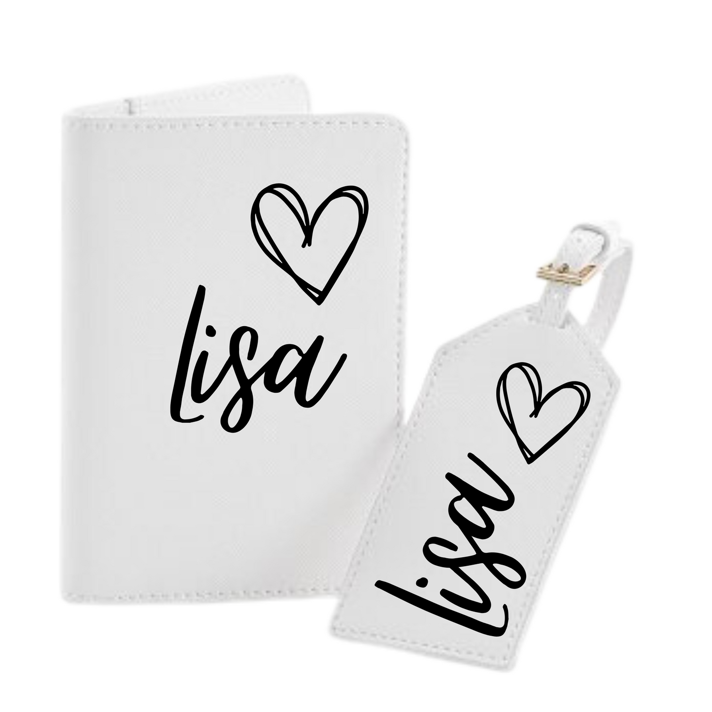 Personalised passport holder travel set