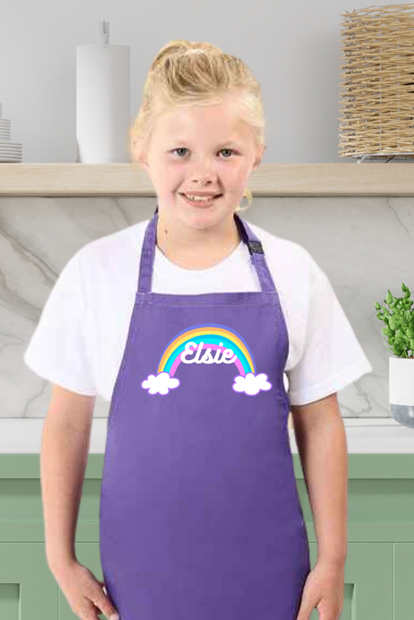 Personalised rainbow apron