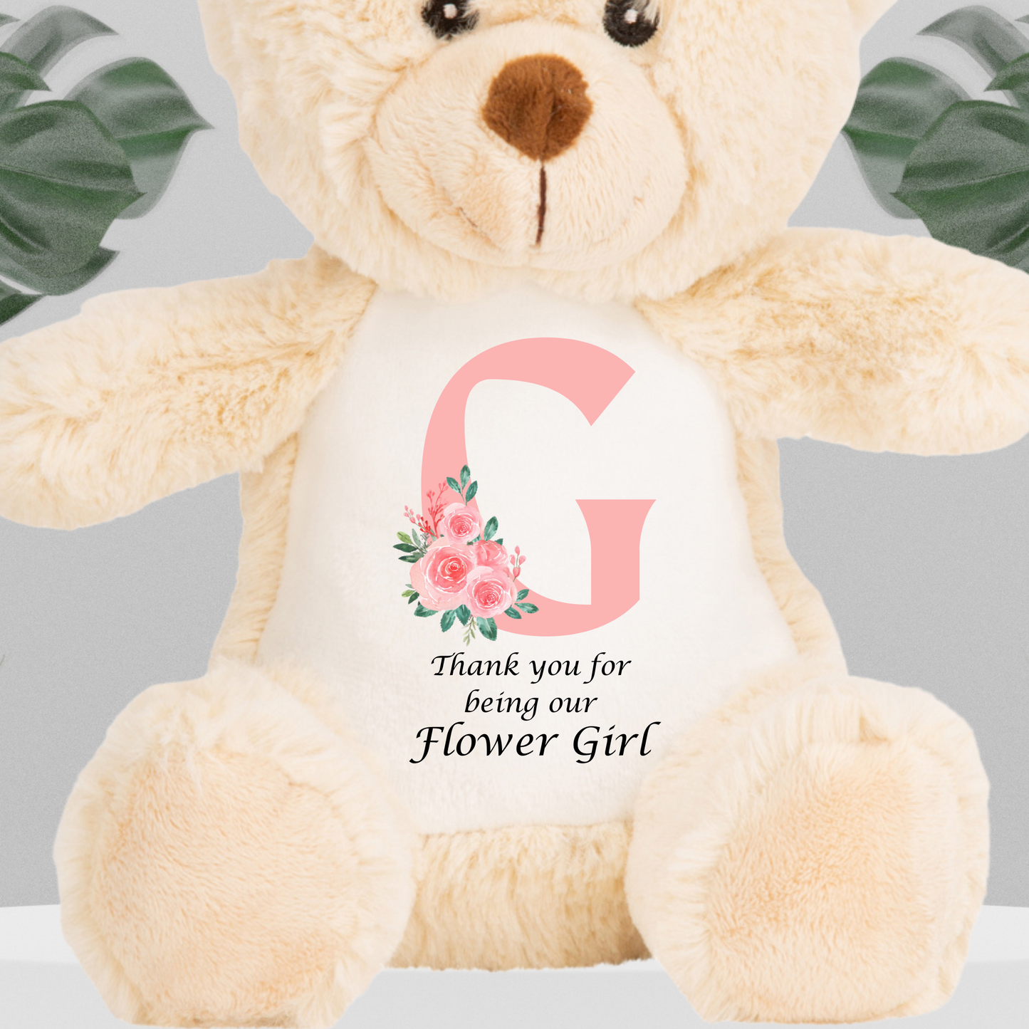 Flower Girl Bear With Initial