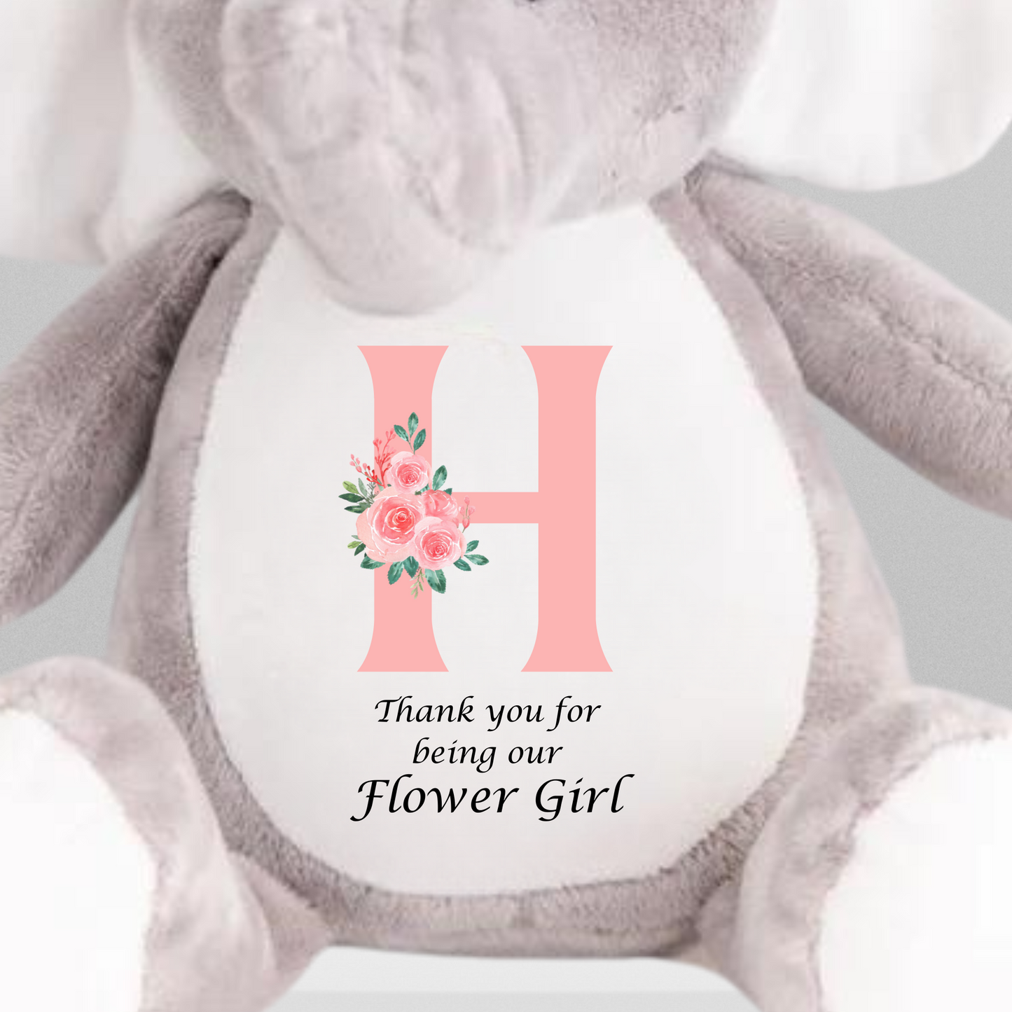 Flower Girl Elephant With Initial